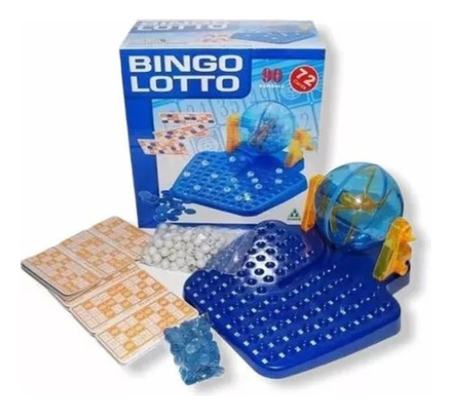 Juego Bingo Metálico Diviértete Balote-ra Disfruta Azul 