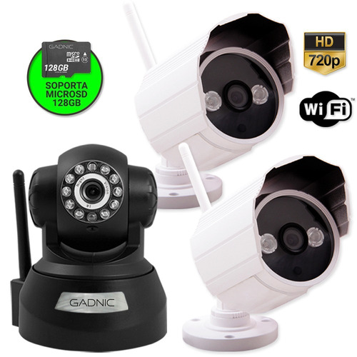 Kit Camara Seguridad Ip P2p Wifi Infrarroja Hd 720 Celular