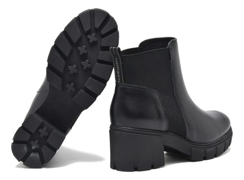 Bota Cano Curto Via Marte Tratorada Salto Bloco 6cm