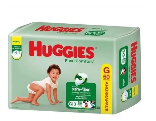 Pañales Huggies Flexi Comfort Talle G Por 60 U.( Kiara )