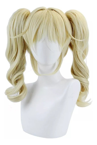 Peluca Rubio Cabello Ondulado De Coletas De Clip Con Fleco