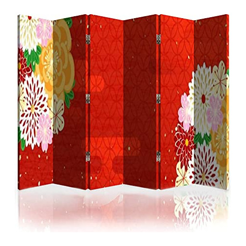 Biombo De Lona Con Diseño De Flores Como Un Kimono Japonés, 