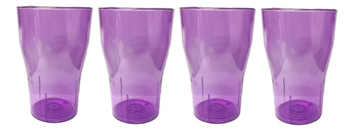 Vaso Cola X 20 Cristal Colores Fluo Fiestas Descartable Color Cristal Violeta