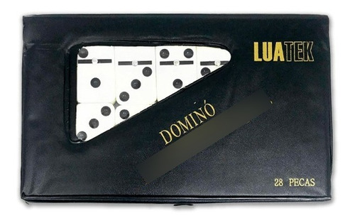 Jogo De Domino Com Estojo Contém 28 Peças Profissional Luxo