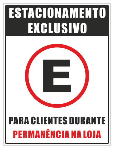 Placa Estacionamento Exclusivo Para Clientes Em Compra