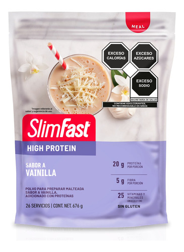 Slimfast | High Protein Polvo 676 Gr | 26 Serv | Vainilla