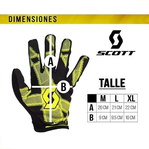 Par De Guantes Enduro Scott Negro-blanco Talle M