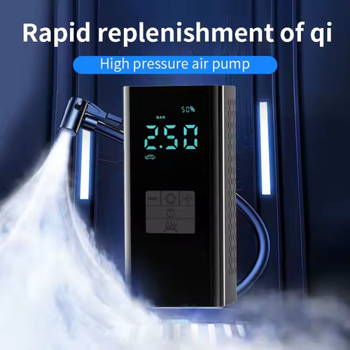 Inflador Portátil Inalámbrico 4 En 1 Mini Compresor Negro
