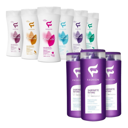Imagem 1 de 10 de 6 Sabonete Intimo Unissex + 6 Feminino Liquido Fashion