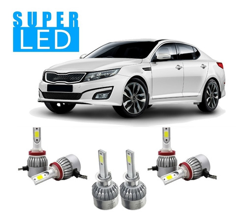 Kit Ultra Led Full Kia Optima 2013 A 2015 Baixa Alta Milha