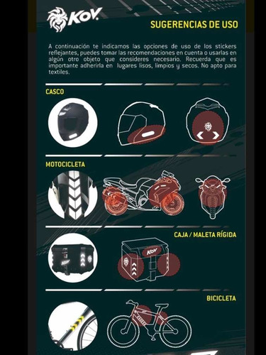 Imagen 1 de 3 de Cinta Reflejante Para Moto Casco Roja Y Azul Kov