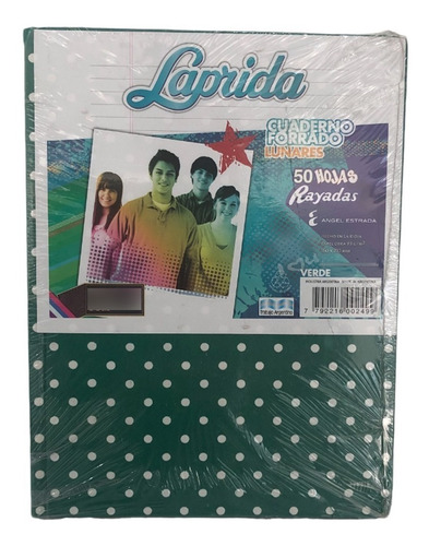 Cuaderno 16x21 Laprida Rayado Verde O. Lunares (50 Hojas)