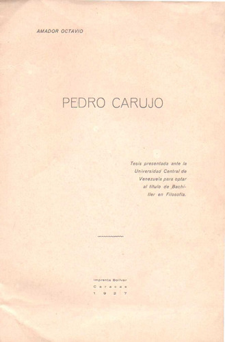 Pedro Carujo Tesis Filosofia Por Amador Octavio