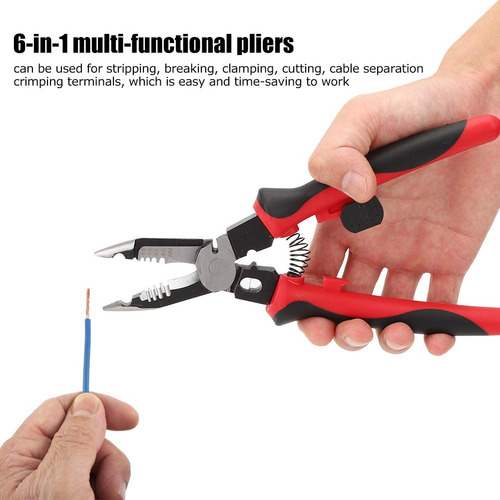 Herramienta Pelacables 6 En 1 Pinza Pelacables Alicates De
