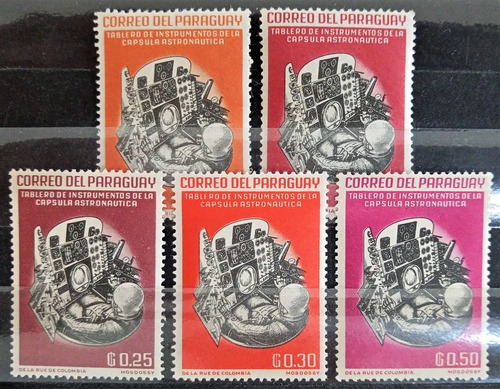 Paraguay Espacio, Serie Sc 744-748 Tablero 1963 Mint L16913