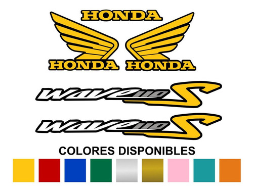 Calcos Honda Wave S - Colores Personalizados