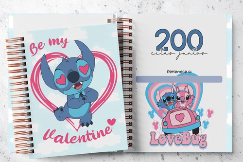 Libreta, Planner 100 Citas Juntos/200 Citas Stitch Personali