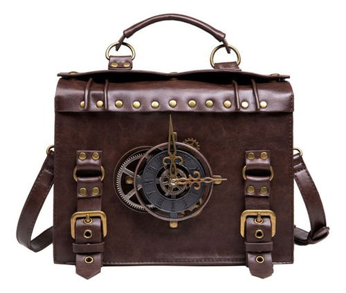 Bolso Steampunk De Cuero Bolso Bandolera Vintage Gótico