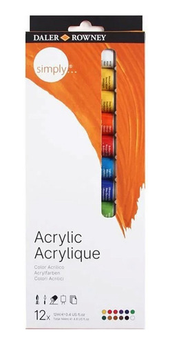 Acrilico Daler Rowney Simply Pack X 12 Colores