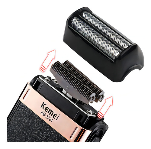 Babeador Elétrico Kemei Shaver Barba Pelos Profissional Cor Preto