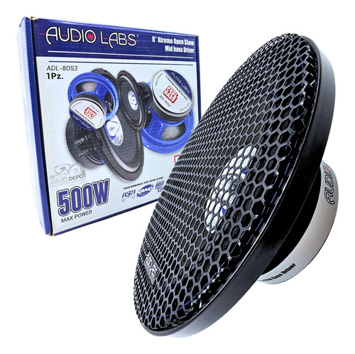 Medio Bajo Con Driver 8 PuLG 100m Rms 4 Ohm Audio Labs Color Negro/azul