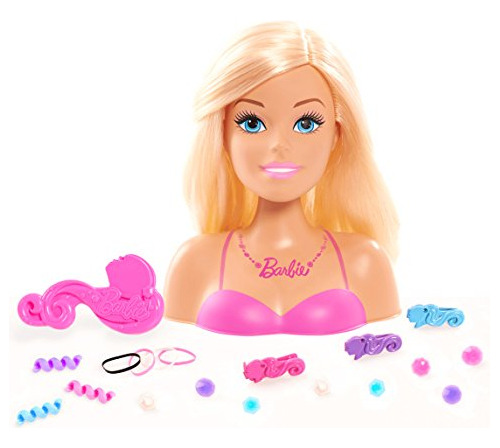 Cabezal De Peinado Pequeño Just Play De Barbie, Color Rubio