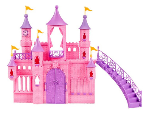 Castillo Princesa Rosa 34cm + Muñeca 10cm Casita Juguete