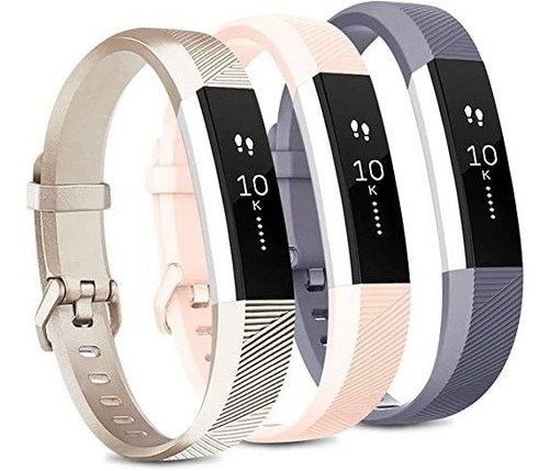 3 Mallas Para Reloj Fitbit Alta/fitbit Alta Hr Metalizadas S