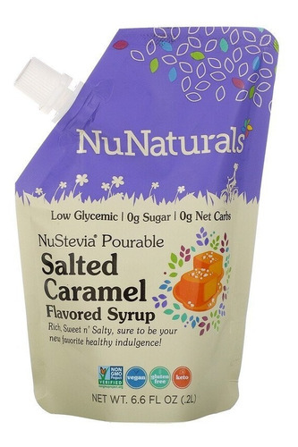 Nunaturals, Nustevia, Jarabe Con Sabor A Caramelo Salado 