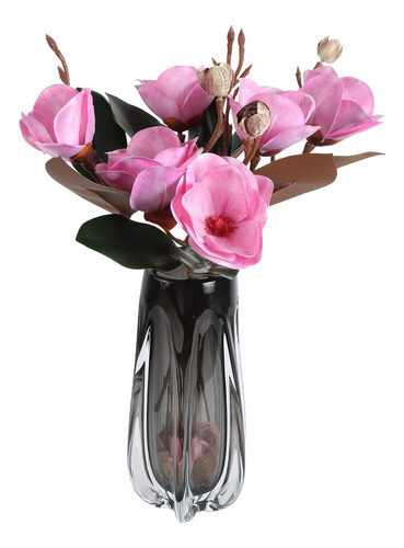 Ipopu Flores Artificiales De Magnolia Rosa, 6 Unidadas, Flor