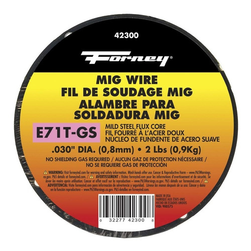 Forney 42300 Flux Core Mig Wire, Acero Suave E71tgs.030