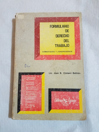 Formulario De Derecho Del Trabajo-juan B. Climent