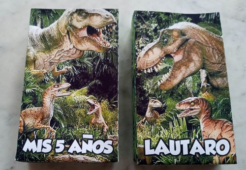 10 Bolsitas Golosineras Con Cordon Jurassic Park Word Dino