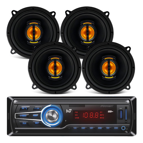 4 Auto Falantes 5 Pol Jb5 Flex+ Rádio Bluetooth Clio Sandero