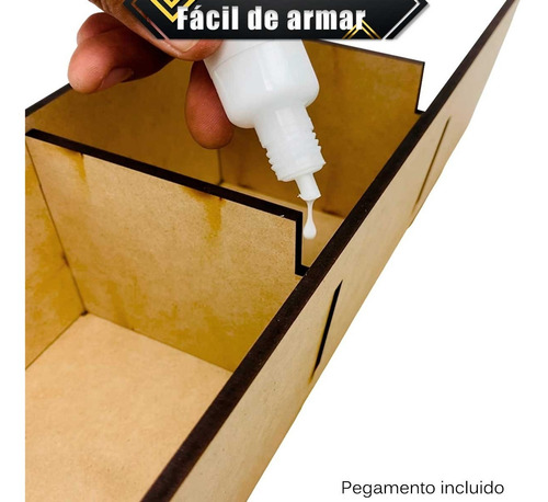 Imagen 8 de 10 de Porta Botellas Vino Caja Madera Mdf Divisiones Regalo Fiesta