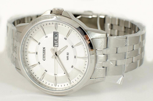 Imagen 2 de 6 de Reloj Citizen Acero Bf2011-51a Calendario Plateado Clásico