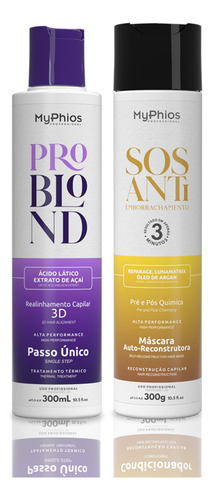 Kit Proliss Blond 300ml Passo Único + Sos 300g Myphios
