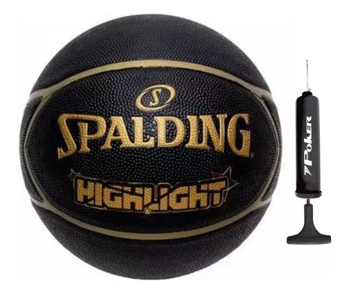 Kit Bola Basquete Spalding Highlight + Bomba de Ar - EsporteLegal