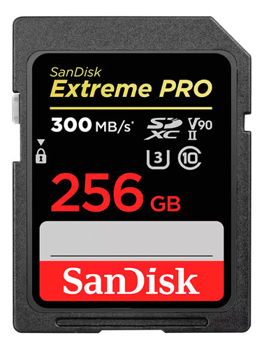 Cartão De Memória Sandisk 256gb Cartão Sd Extreme Pro 300mbs