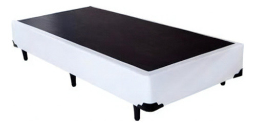 Cama Box Base Solteiro + Colchão Castor Premium Tecnopedic Cor Corino Branco