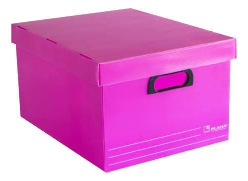 Caja Archivo Plastico Con Tapa 455x355x250 - Plana Color Fucsia