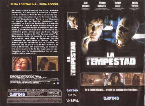 La Tempestad Vhs Scot Williams Natalia Verbeke Rutger Hauer