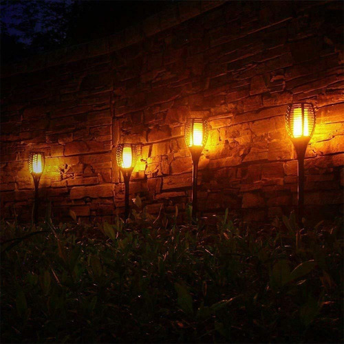 Imagen 9 de 10 de Pack X4 Lampara Luces Solares Antorchas Led Estaca