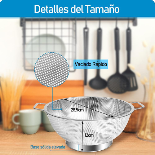 Colador Microperforado De Acero Inoxidable, Colador