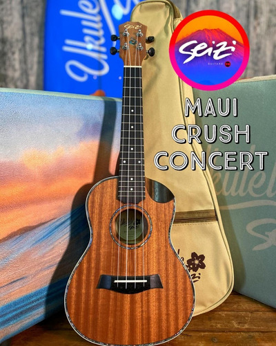 Ukulele Seizi Maui Crush Concert Elétrico Sapele Com Bag