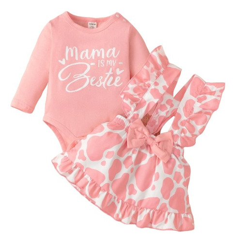  Conjunto Bebe Body & Vestido Overol 