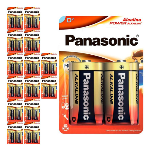30 Pilhas Alcalinas D Panasonic 15 Cart