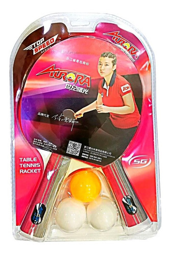 Raquetas 2 + Pelotas Ping Pong Speed Aurora Racke