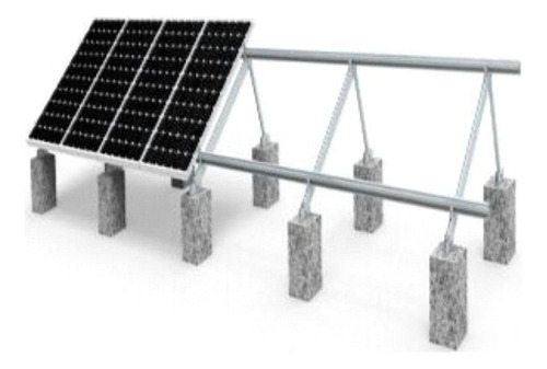 Estructura De Aluminio 4 Paneles Inclinación Ajustable