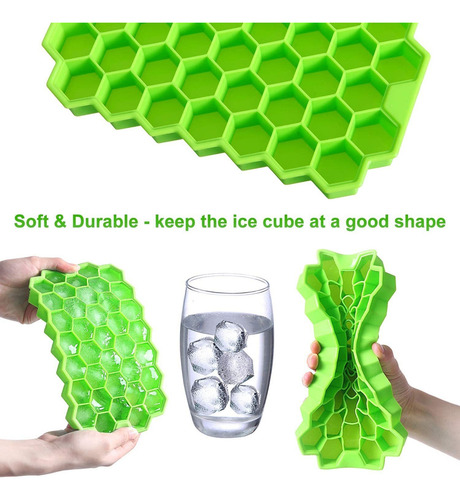 W Moldes De Silicona Para Bandejas De Cubitos Hielo Con